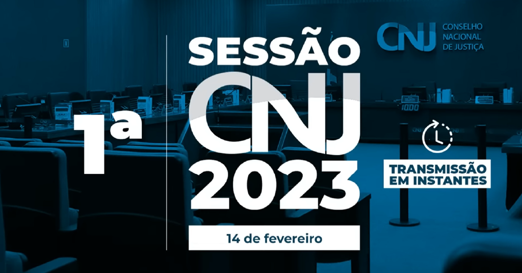 identidade visual da 1ª sessão ordinária do CNJ de 2023
