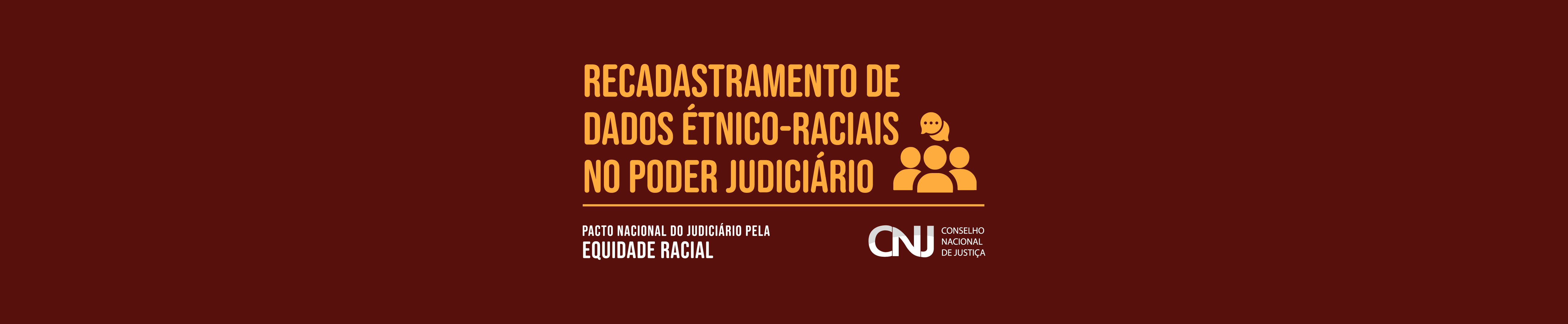 banner web da campanha Recadastramento de dados étnico-raciais no Poder Judiciário em formato jpeg medindo 1260x260 pixels
