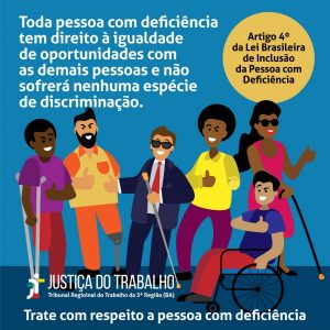 TRT da Bahia lança campanha nas redes sociais para combater o capacitismo