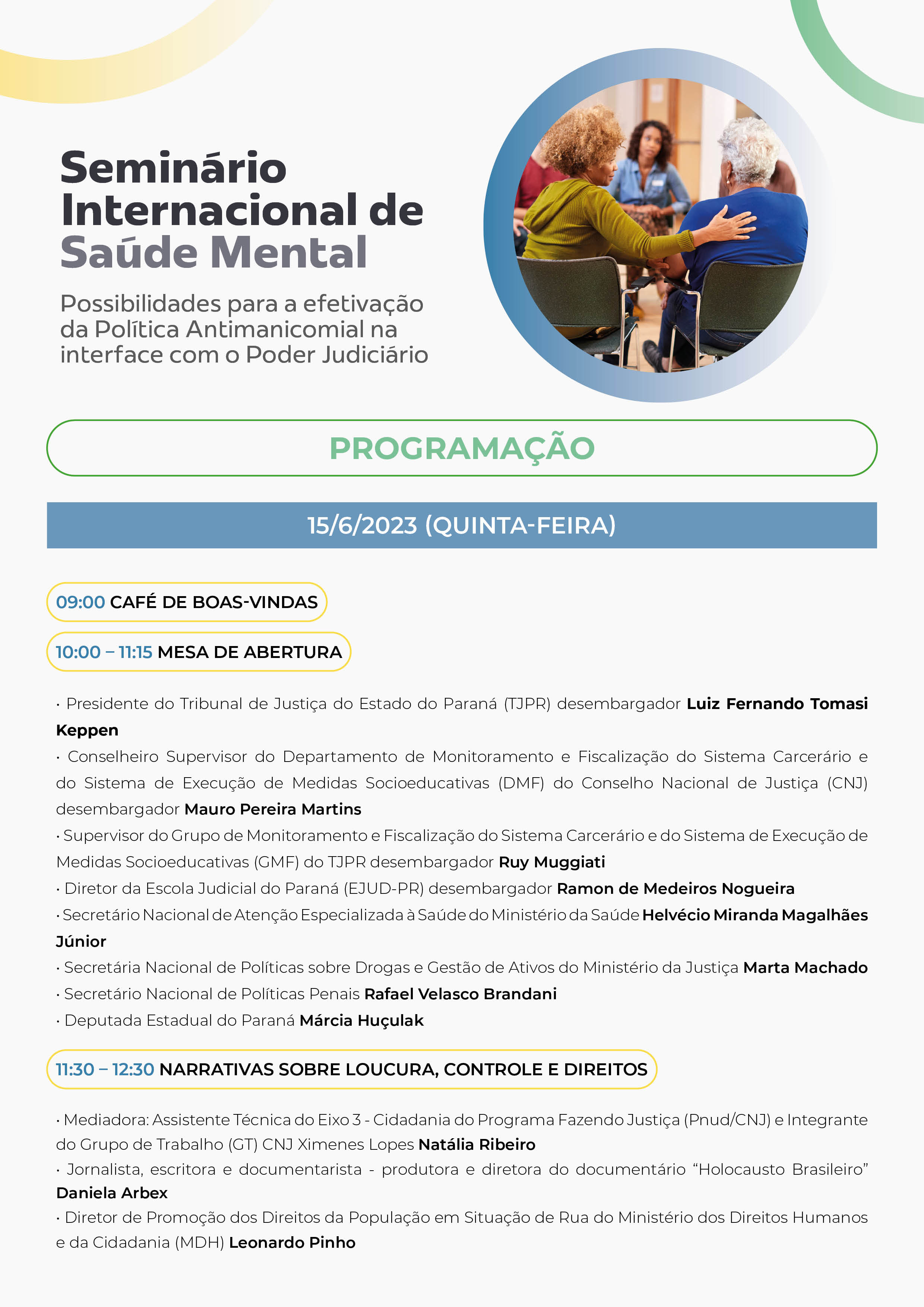 Programação do evento em formato jpg. 