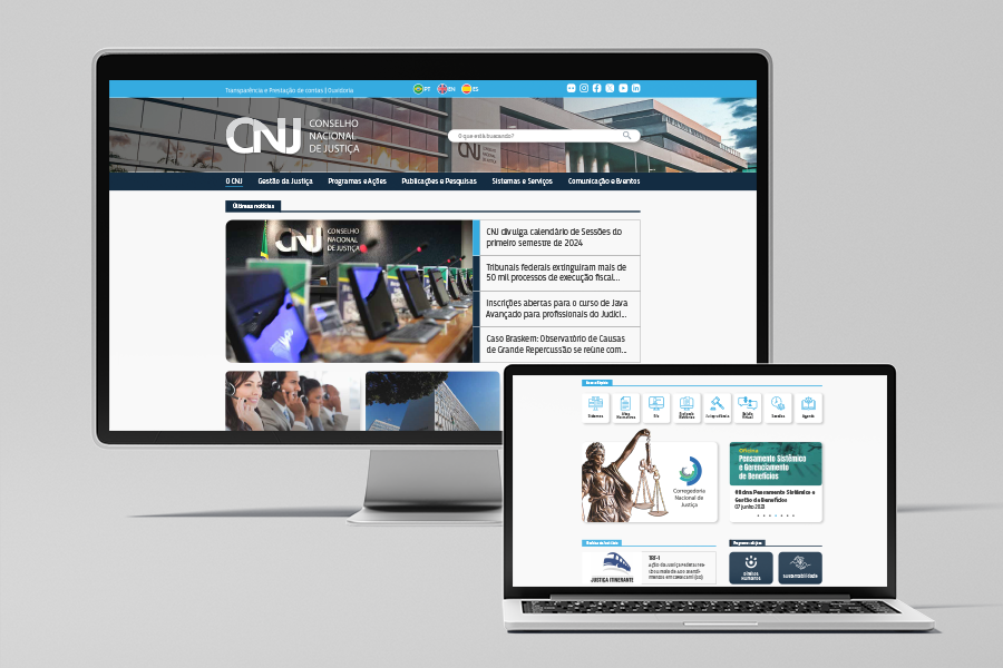Você está visualizando atualmente Mais leve e moderno: página inicial do portal do CNJ ganha novo leiaute