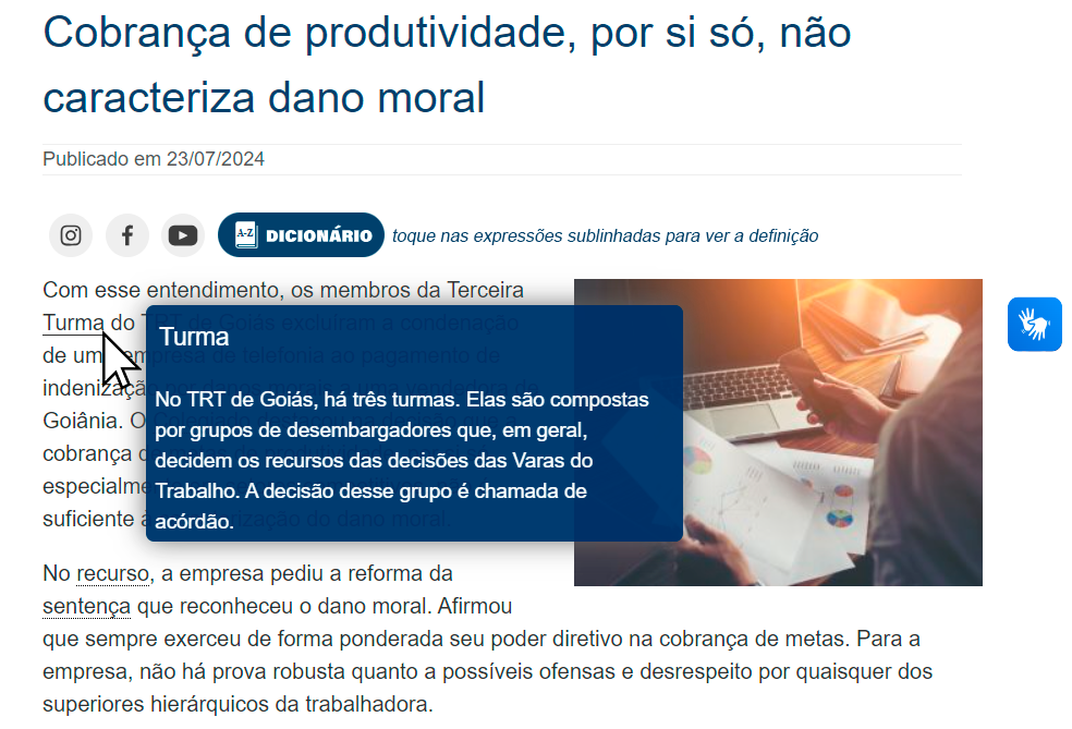 Você está visualizando atualmente Linguagem simples: Portal da Justiça do Trabalho goiana traduz expressões jurídicas