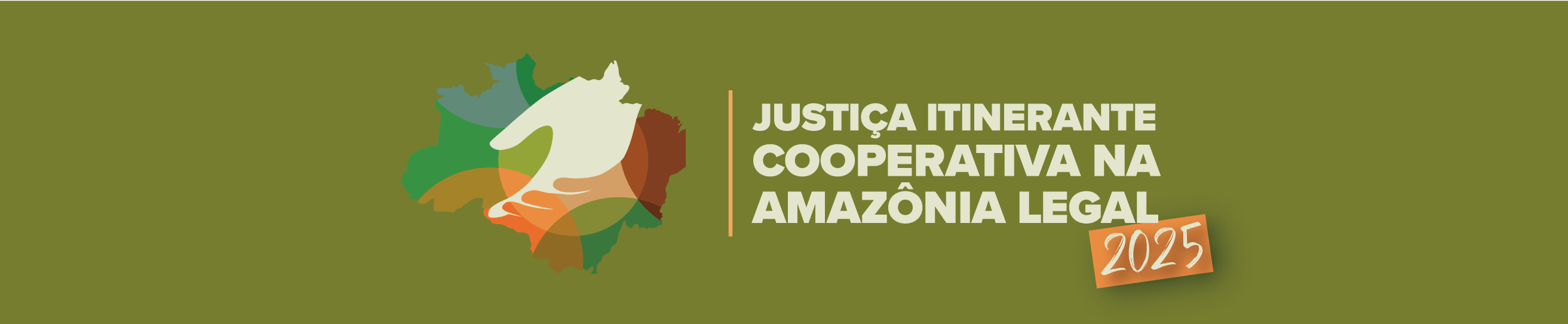 Identidade visual da Justiça Itinerante Cooperativa na Amazônia Legal edição 2025.