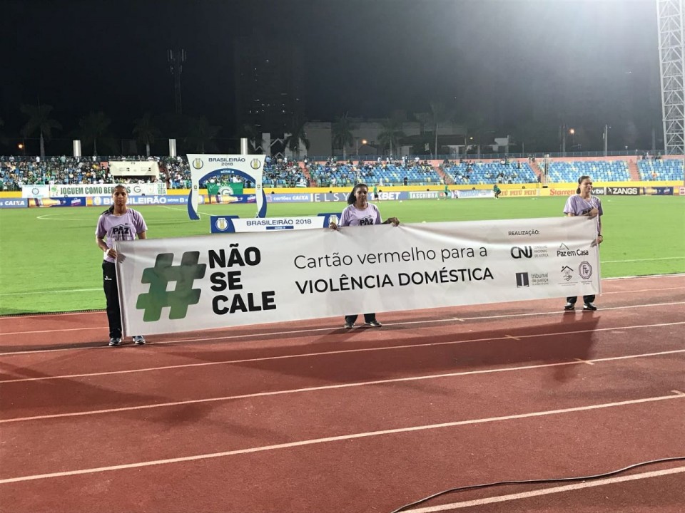 Coordenadoria especializada do tribunal local articulou au00e7u00e3o em partida no Serra Dourada (Divulgau00e7u00e3o/TJGO)